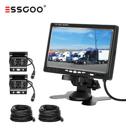 ESSGOO 7" Auto Monitor + 2 x Rückfahrkamera 10M 4Pin Einparkhilfe Set Bus RV LKW
