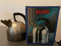 Alessi Wasserkessel Wasserkocher mit Messingpfeife 