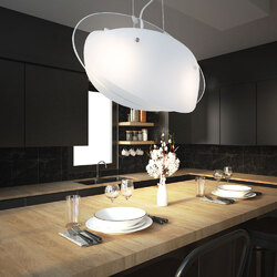 Pendellampe Hängeleuchte Esszimmerlampe 2 flammig modern Nickel matt E27 H 100cm