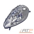 SCHEINWERFER H4 CHROM MIT STELLMOTOR LINKS FÜR FIAT GRANDE PUNTO 199 AB BJ 08-
