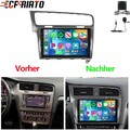 10'' 4+64GB Android 15 Autoradio Carplay RDS BT GPS Navi Für VW Golf VII MK7 Kam