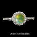 925 Sterlingsilber Ring Rund Feuer Opal 7mm Simulierte Cz Edelstein Schmuck 8.5