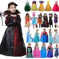 Kinder Mädchen Elsa Anna Prinzessin Kleider Karneval Halloween Cosplay Kostüm