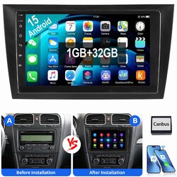 Android 15 1+32G Carplay Autoradio GPS Navi WIFI RDS BT Für VW GOLF VI 2008-2012