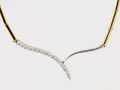 Espree Diamant Halskette 18 Karat Gold zweifarbig Damen atemberaubend 750 13,9 g AQ74