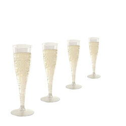 Einweg Sektgläser Glasklar 0,1l mit Steckfuß Sektkelche Champagnergläser  Sekt