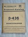 McCormick IHC D-436 Standard Dieselschlepper Ersatzteilkatalog