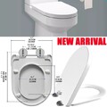 D Form WC Toilettensitz Soft Close Schnellverschluss Schwerlast Toilettendeckel Deckel