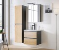 Badmöbel Set I mit Waschbecken I MONACO 60cm I GRAU-EICHE HAMILTON I SOFT-CLOSE 
