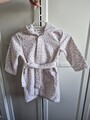 SCHIESSER BADEMANTEL MÄDCHEN KINDER GR.98 AUS BAUMWOLLE BATHROBE WEIß ROSA PUNKT
