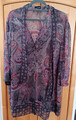 Samoon ganz zarte Bluse Tunika braun taupe mit pink und weinrot Paisley Gr. 54