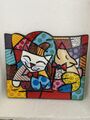 Romero Britto/ Happy Cat Snob Hund. Wandbild aus Goebel Porzellan