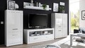 Wohnwand weiß Hochglanz Anbauwand Wohnzimmer-Set Wohnkombi Wohnmöbel Bianco 33