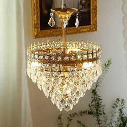 Luxus Deckenleuchte Kristall Decken Lampe Kronleuchter LED Dimmbar Pendelleuchte