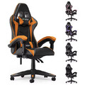 Gaming Stuhl Bürostuhl Ergonomisch PU Leder Computer Schreibtischstuhl mit Kopfstütze