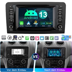 Für Mercedes Benz ML/GL Klasse W164 X164 Android13 CARPLAY Autoradio GPS Nav kam