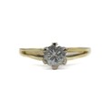 Ring mit Brillantsolitär Diamant in 14 Kt. 585 Gelbgold Gr. 52