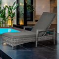 Outsunny Sonnenliege Polyrattan Gartenliege Rattanliege mit Auflage verstellbar