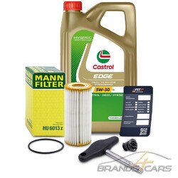 MANN-FILTER ÖLFILTER+5L CASTROL EDGE 5W-30 LL FÜR AUDI A3 8V 1.8 2.0 S3 12-# # # INKL. BGS ÖLABLASSSCHRAUBEN-SCHLÜSSEL # # #
