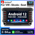 2+64GB Autoradio Android 12 GPS NAVI für VW Golf5 6 Touran Polo Tiguan Passat T5