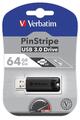 Verbatim Store n Go Pinstripe USB 3.0 black, Schwaru USB 3 Stick 64 GB