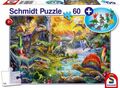 Schmidt Spiele 56372 Dinosaurier Puzzle 60 Teile, inkl. Dinosaurier-Figuren Set