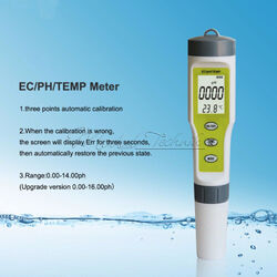 PH/EC/TDS/TEMP Meter 4 in 1 Test Digital Water Quality Monitor Tester 3 in 1