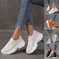 Damen NEU Sportschuhe Slip On Fitness Strick Laufschuhe Arbeitsschuhe Schuhe