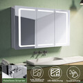 Spiegelschrank Badschrank Spiegel mit LED Beleuchtung Steckdose Edelstahl 105cm