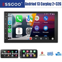7" 2 DIN 2+32G Carplay Autoradio mit Navigation Android 13 GPS Bluetooth FM WIFI