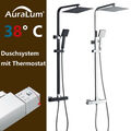 10 Zoll Duschsystem mit Thermostat Duscharmatur Regendusche Duschset Kopfbrause