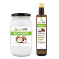 GreatVita Bio Kokosöl 1000 ml nativ + MCT Öl 500 ml C8 & C10 Fettsäuren Spar-Set