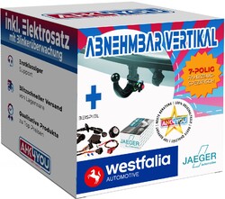WESTFALIA AHK für VW Polo VI ab 21 vert. abnehmbar + 7-pol JAEGER STD ES SPEZ