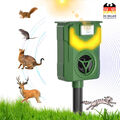 Solar Tiervertreiber Ultraschall Abwehr Marder Katzen Grün Hunde Abwehr Schreck