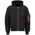 Alpha Industries Bomberjacke Flieger-Jacke MA-1 ZH Back EMB Schwarz Herren