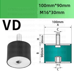 Gummipuffer/Silentblock/ Anschlagpuffer/ M3 M4 M5 - M20 Schwingungsdämpfer Typ B