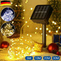 Solar Lichterkette Beleuchtung 50-300 LED Kupferdraht Party Garten Außen Deko