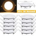 10X 6W LED Panel Einbaustrahler Einbau-Spots ultra-flach Einbau-Leuchte Warmweiß