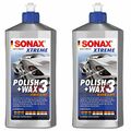 2x 500ml Sonax XTREME Polish + Wax 3 Hybrid NPT Politur Wachs Auto Lackpflege