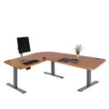 Eck-Schreibtisch MCW-D40, Computertisch, elektrisch Eiche-Dekor, anthrazit-grau