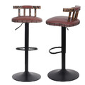 Barhocker 2er Set mit Lehne Barstühle Kunstleder für Bar Küche Bistro Tresen 
