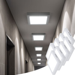 Aufbauleuchte Panel Deckenlampe Tageslichtleuchte LED Flurleuchte 1-2-4-6-8x