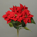 Künstliche Poinsettia Busch 47 cm Weihnachtsstern Stecker Dekozweig Deko