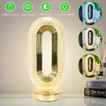 Kristall LED Tischlampe Tischleuchte Dimmbar Oval Schreibtischlampe Schlafzimmer