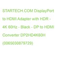 STARTECH.COM DisplayPort to HDMI Adapter with HDR - 4K 60Hz - Black - DP to HDMI