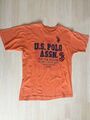 Herren T - Shirt US Polo Assn. orange mit blauem Druck ; Gr. M
