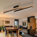 Deckenleuchte Schlafzimmerleuchte Deckenlampe Holzlampe braun LED Sterneneffekt 