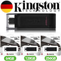 Kingston DataTraveler 70 USB C Stick Flash Drive Speicherstick 64GB 128GB 256GB