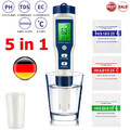 5in1 Digital Messgerät PH/EC/TEMP/SALT/TDS Tester Pen Trinkwasser Prüfer DHL