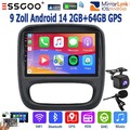 Android14 DAB+ 2+64GB APPLE CarPlay Autoradio Für Opel Vivaro B GPS Navi WIFI EQ